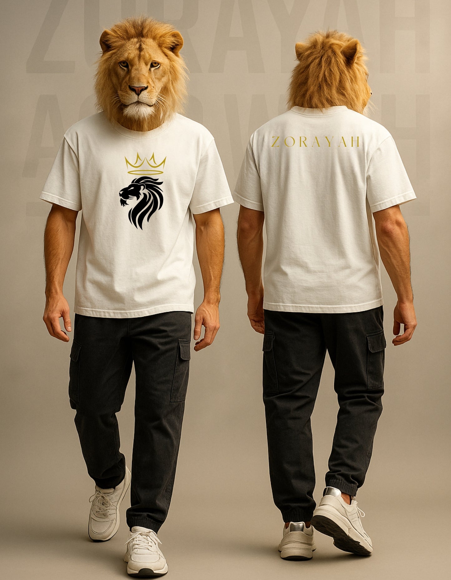 ZORAYAH Signature Crown Logo Oversized T-Shirt β 240 GSM